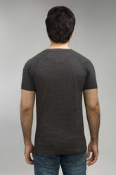 Black Basic Henley T-Shirt HS-HEN-SIG-D02-01